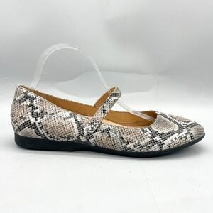 Dansko Womens 40 9.5 Lilly Mary Jane Shoes Snake Print Leather Comfort Flats